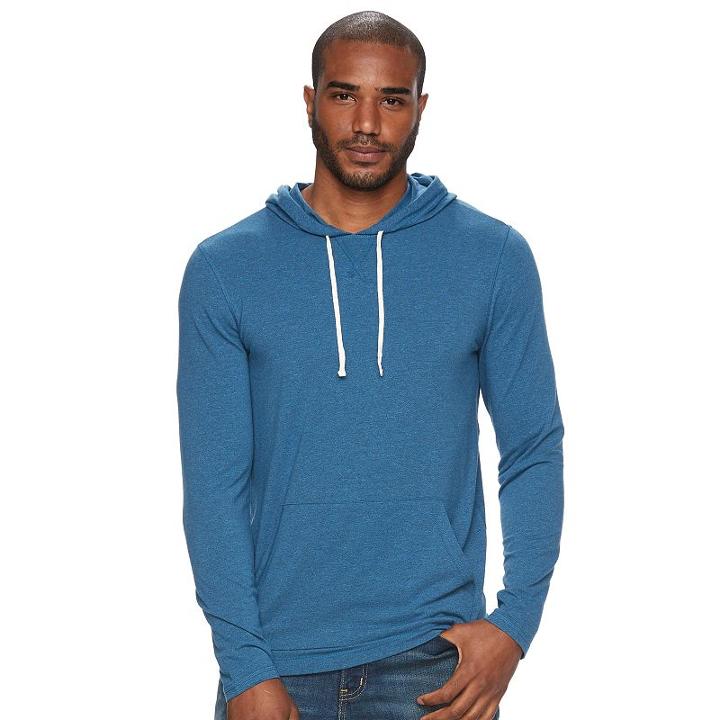 Men's Sonoma Goods For Life&trade; Slim-fit Flexwear Hoodie Tee, Size: Small, Dark Blue
