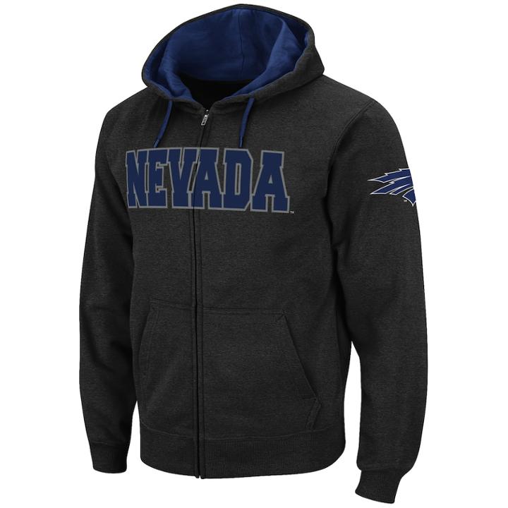 Men's Nevada Wolf Pack Full-zip Fleece Hoodie, Size: Small, Silver