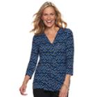 Women's Dana Buchman Release-pleat Top, Size: Xxl, Blue