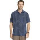 Big & Tall Van Heusen Classic-fit Textured Leaf Jacquard Button-down Shirt, Men's, Size: L Tall, Blue Other