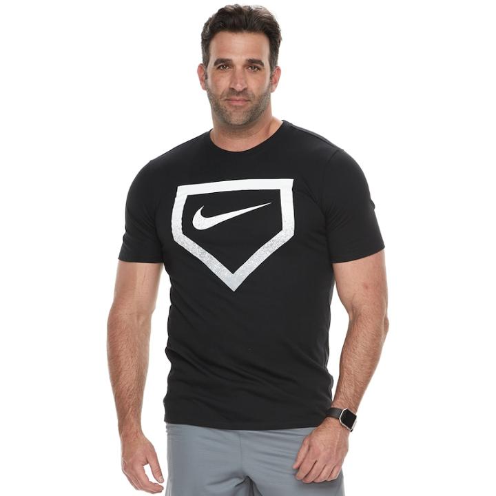 Big & Tall Nike Dri-fit Home Plate Performance Baseball Tee, Men's, Size: Xxl Tall, Grey (charcoal)