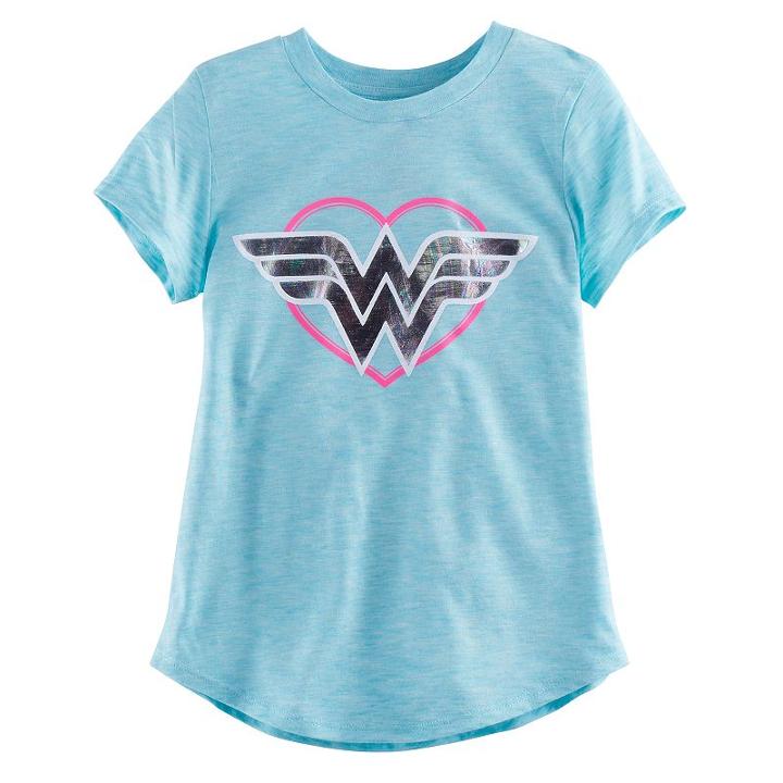Girls 4-10 Jumping Beans&reg; Dc Comics Wonder Woman Heart Tee, Girl's, Size: 4, Dark Blue