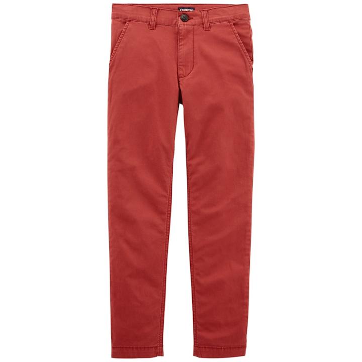 Boys 4-12 Oshkosh B'gosh&reg; Slim Flat Front Chino Pants, Size: 8, Red