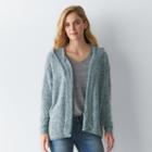 Women's Sonoma Goods For Life&trade; Marled Hooded Cardigan, Size: Medium, Med Blue
