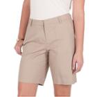 Women's Larry Levine Twill Shorts, Size: 10, Lt Beige