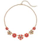 Napier Textured Flower Necklace, Women's, Orange