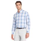 Men's Izod Classic-fit Essential Plaid Woven Button-down Shirt, Size: Large, White