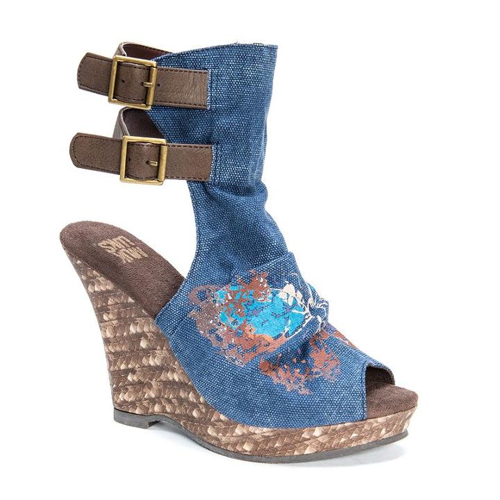 Muk Luks Sage Women's Espadrille Wedge Sandals, Girl's, Size: 9, Blue