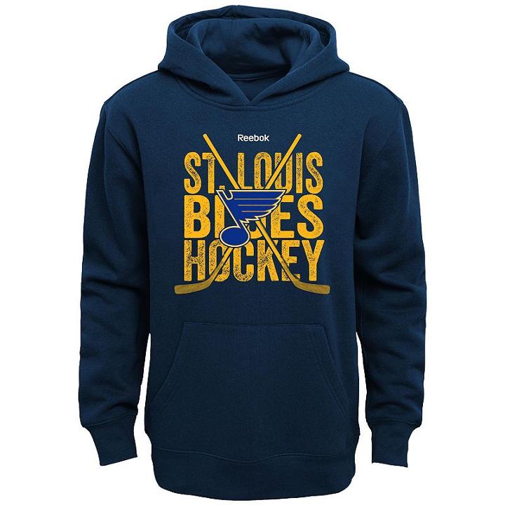 Boys 8-20 Reebok St. Louis Blues Cross Stix Hoodie, Boy's, Size: M(10-12), Blue (navy)
