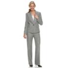 Women's Le Suit Gray Stripe Jacket & Pant Suit, Size: 14, Med Grey