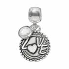 Individuality Beads Crystal Sterling Silver Reversible Love Charm, Women's