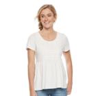 Women's Sonoma Goods For Life&trade; Embroidered Peplum Tee, Size: Xl, Natural