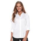 Women's Apt. 9&reg; Structured Essential Button-down Shirt, Size: Small, White