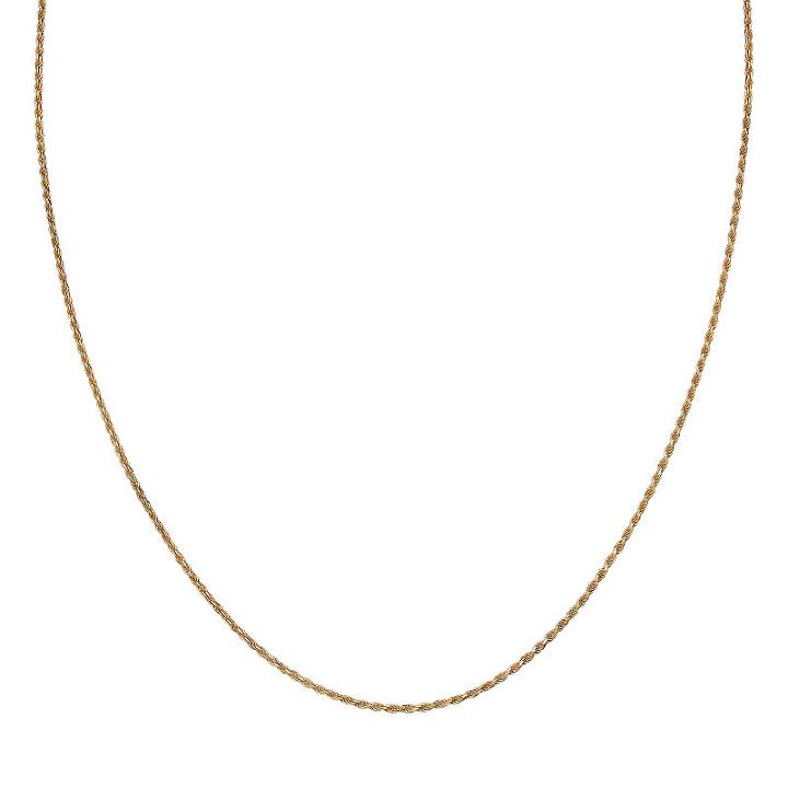 14k Gold Over Silver Rope Chain Necklace - 20 In, Women's, Size: 20