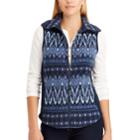 Women's Chaps Faux Shearling Vest, Size: Medium, Blue