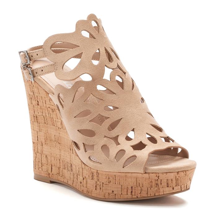 Style Charles By Charles David Alaiah Women's Cutout Wedge Sandals, Size: 7.5, Natural