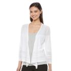 Women's Dana Buchman Pointelle Flyaway Cardigan, Size: Xl, White