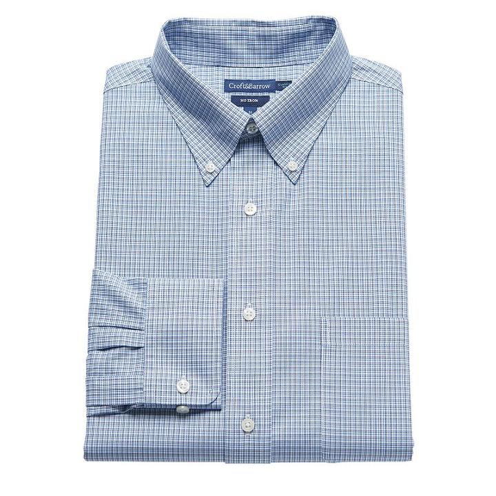 Men's Croft & Barrow&reg; Classic-fit No-iron Dress Shirt, Size: 18 36/37, White