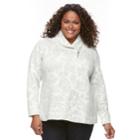 Plus Size Croft & Barrow&reg; Zip Shawl Collar Sweatshirt, Women's, Size: 1xl, Natural