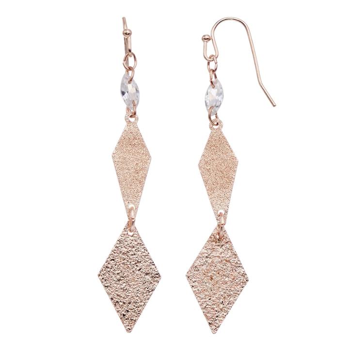 Lc Lauren Conrad Nickel Free Textured Kite Drop Earrings, Women's, Light Red