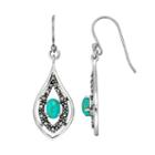 Tori Hill Sterling Silver Simulated Turquoise & Marcasite Drop Earrings, Women's, Multicolor