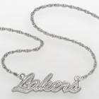 Los Angeles Lakers Sterling Silver Script Necklace, Women's, Grey