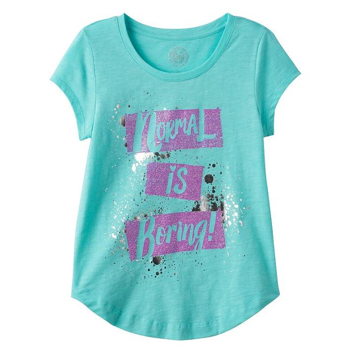 Girls 7-16 So&reg; Curved-hem Graphic Tee, Girl's, Size: 14, Turquoise/blue (turq/aqua)