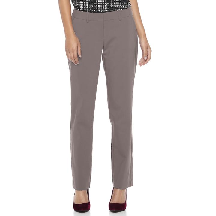 Women's Apt. 9&reg; Torie Curvy Straight-leg Dress Pants, Size: 14 Short, Grey