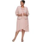 Plus Size Maya Brooke Embroidered Dress & Jacket Set, Women's, Size: 24 W, Med Pink