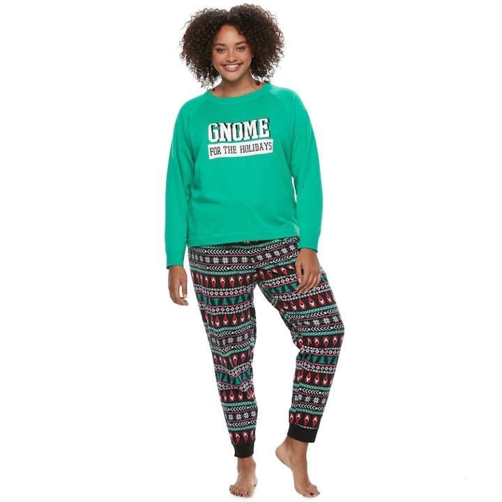 Plus Size Juniors' Plus So&reg; Knit Raglan Jogger Set, Teens, Size: 2xl, Black