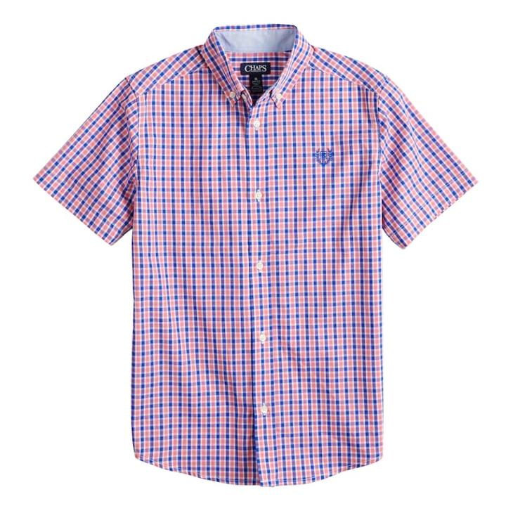 Boys 4-20 Chaps Cameron Plaid Button-down Shirt, Size: 14-16, Dark Pink