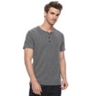 Men's Apt. 9&reg; Modern-fit Slubbed Henley, Size: Small, Dark Grey