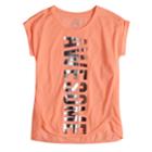 Girls 7-16 So&reg; Easy Roll Cuff Foil Graphic Tee, Size: 7-8, Brt Orange