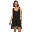 Beach Scene, Women's Pleated Cover-up, Size: Large, Black