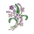 Napier Purple Flower Bouquet Pin, Women's