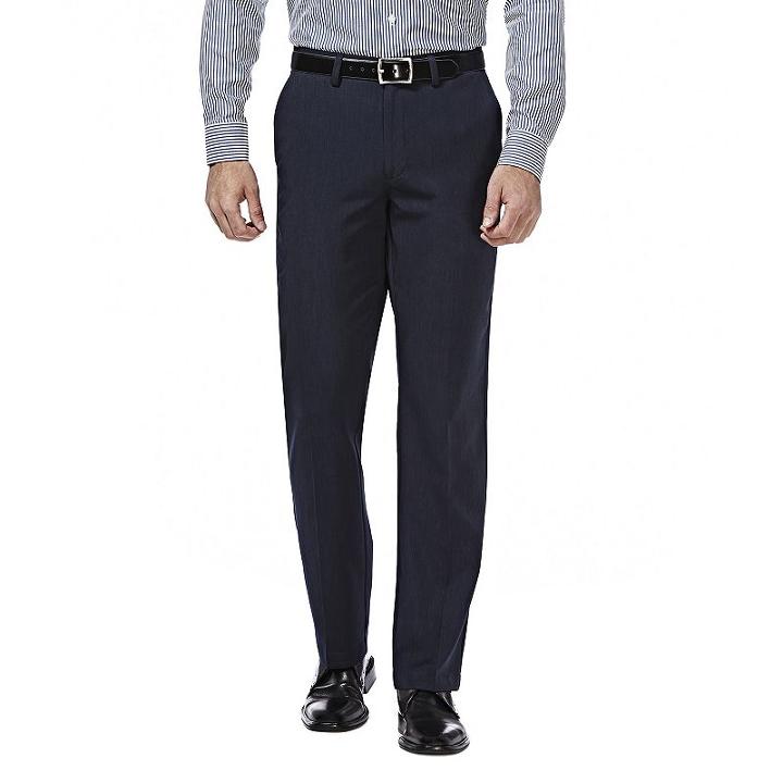 Men's Haggar&reg; Straight-fit Performance Flex-waist Pants, Size: 33x32, Blue (navy)