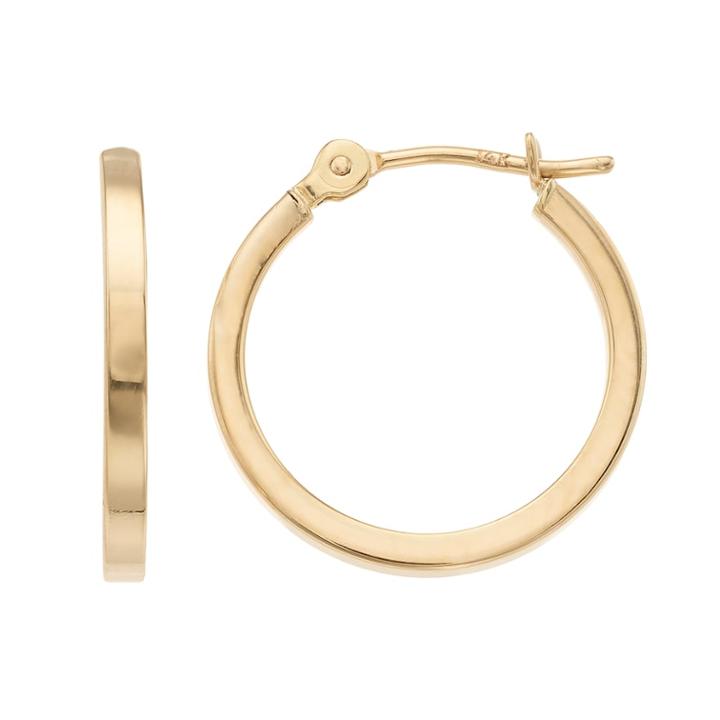 Forever 14k Polished Square Edge Hoop Earrings, Women's, Gold