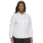 Plus Size Apt. 9&reg; Structured Essential Button-down Shirt, Women's, Size: 3xl, White