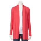 Women's Croft & Barrow&reg; Ribbed Open-front Cardigan, Size: Xxl, Pink