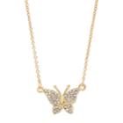 Lc Lauren Conrad Simulated Crystal Butterfly Necklace, Women's, Gold