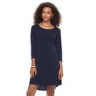 Women's Nina Leonard High-low Trapeze Dress, Size: Xl, Blue Other