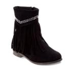 Josmo Girls' Fringe Boots, Size: 4, Black