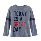 Boys 4-7x Sonoma Goods For Life&trade; Felt Today Is A Great Day Striped Graphic Tee, Size: 5, Dark Blue