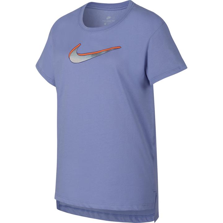 Girls 7-16 Nike Metallic Logo Short Sleeve Tee, Size: Large, Blue