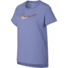Girls 7-16 Nike Metallic Logo Short Sleeve Tee, Size: Large, Blue