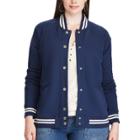 Plus Size Chaps French Terry Baseball Jacket, Women's, Size: 1xl, Blue