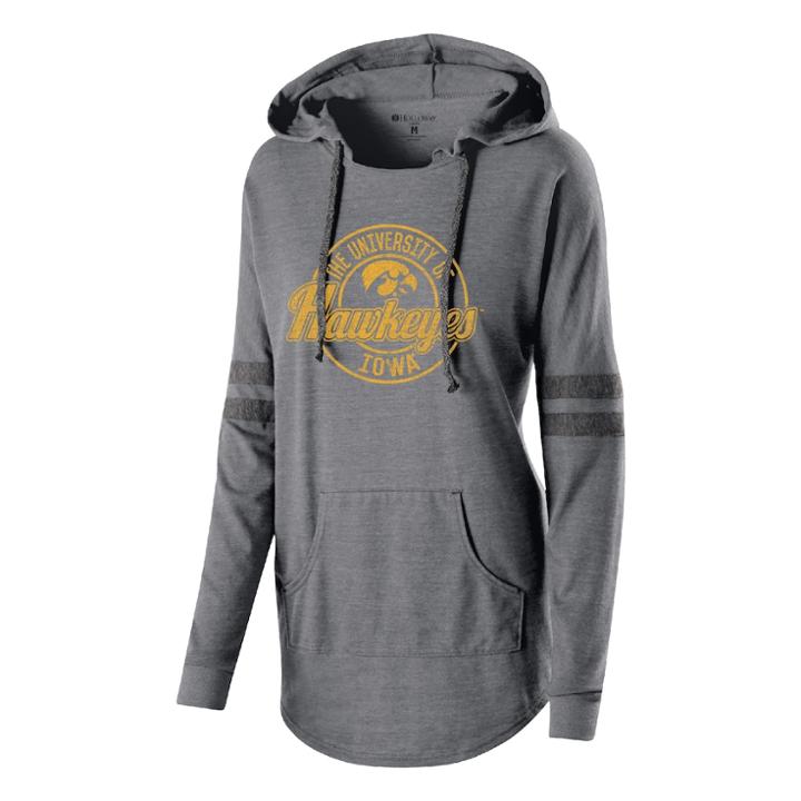 Women's Iowa Hawkeyes Low Key Pullover Hoodie, Size: Small, Light Grey