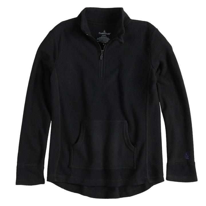 Girls 4-16 Cuddl Duds 1/4 Zip Fleece Top, Size: 4-5, Black