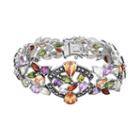 Sterling Silver Cubic Zirconia And Marcasite Bracelet, Women's, Size: 7.25, Multicolor