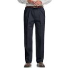 Big & Tall Haggar Work To Weekend Classic-fit Pleated Expandable Waist Pants, Men's, Size: 48x32, Blue